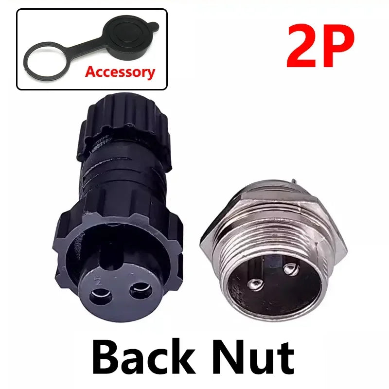 5/20Sets GX16 M16 QL16 16MM Aviation Plug&Socket:Male Female Docking Back Nut Panel Mounted Connector with 2/3/4/5/6/7/8/9 Pins