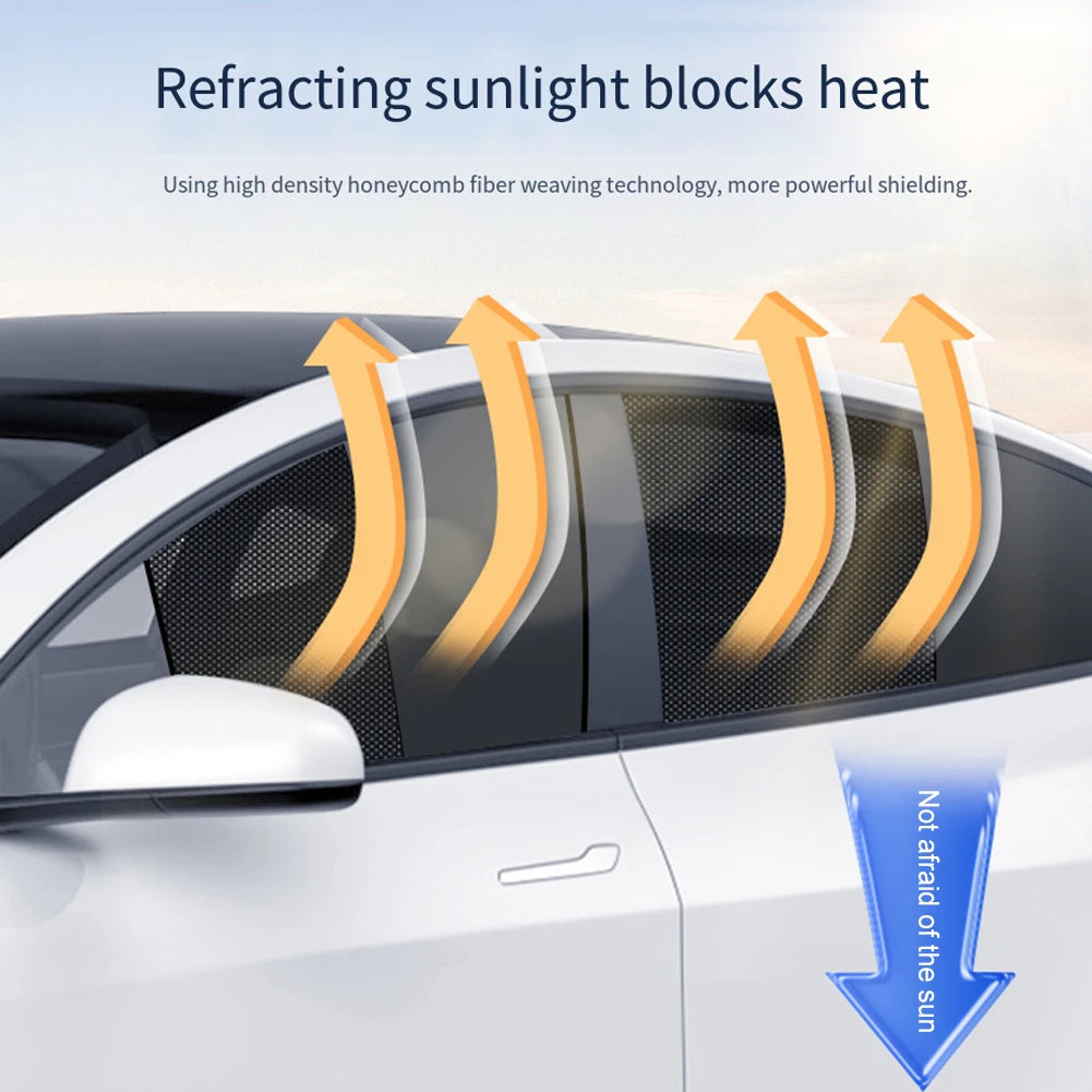 1pc Magnetic Car Side Window Sun Shade Cover Block Visor Mesh Shield UV Block Sun Shade Protection Black Auto Accessories