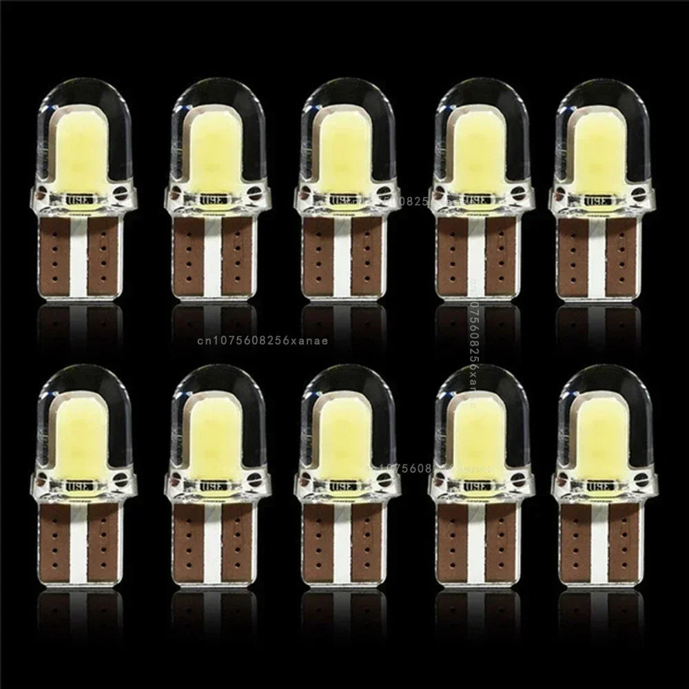 10pcs Car Interior Lamps T10 194 168 W5W COB 4 SMD LED CANBUS Silica Bright White Wedge Clearance License Light Bulbs Car Amagi