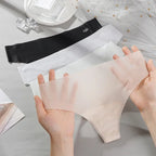 Transparent Thong Panties Women Ultra-thin Sense Sexy Female Seamless Low-waist Solid Color G-string Quick Drying Underwear amag