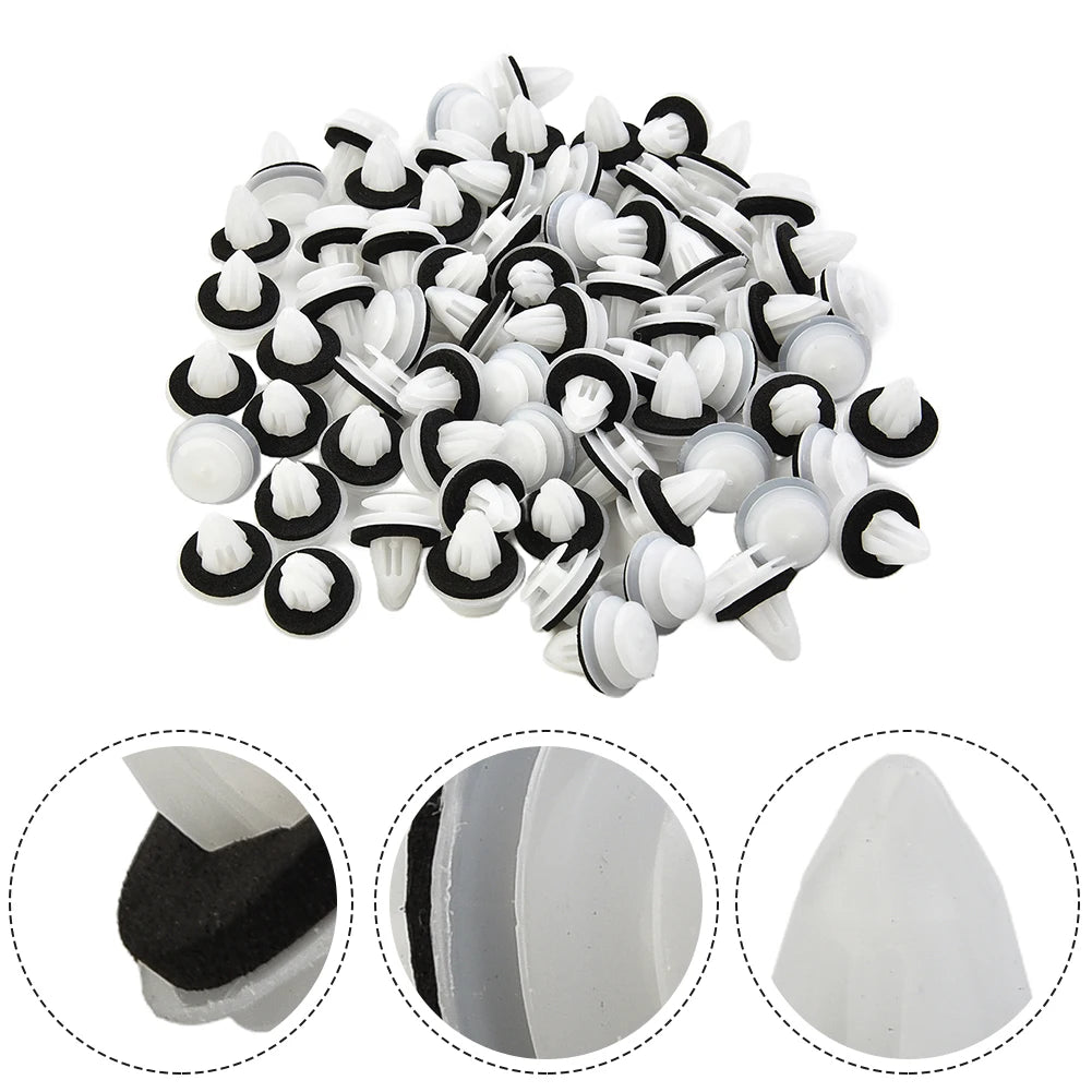 100Pcs Retaining Door Panel Clips Bumper Clips With Seal Ring Fastener Interior Fender Screw Rivet Car Interior Retaining Access