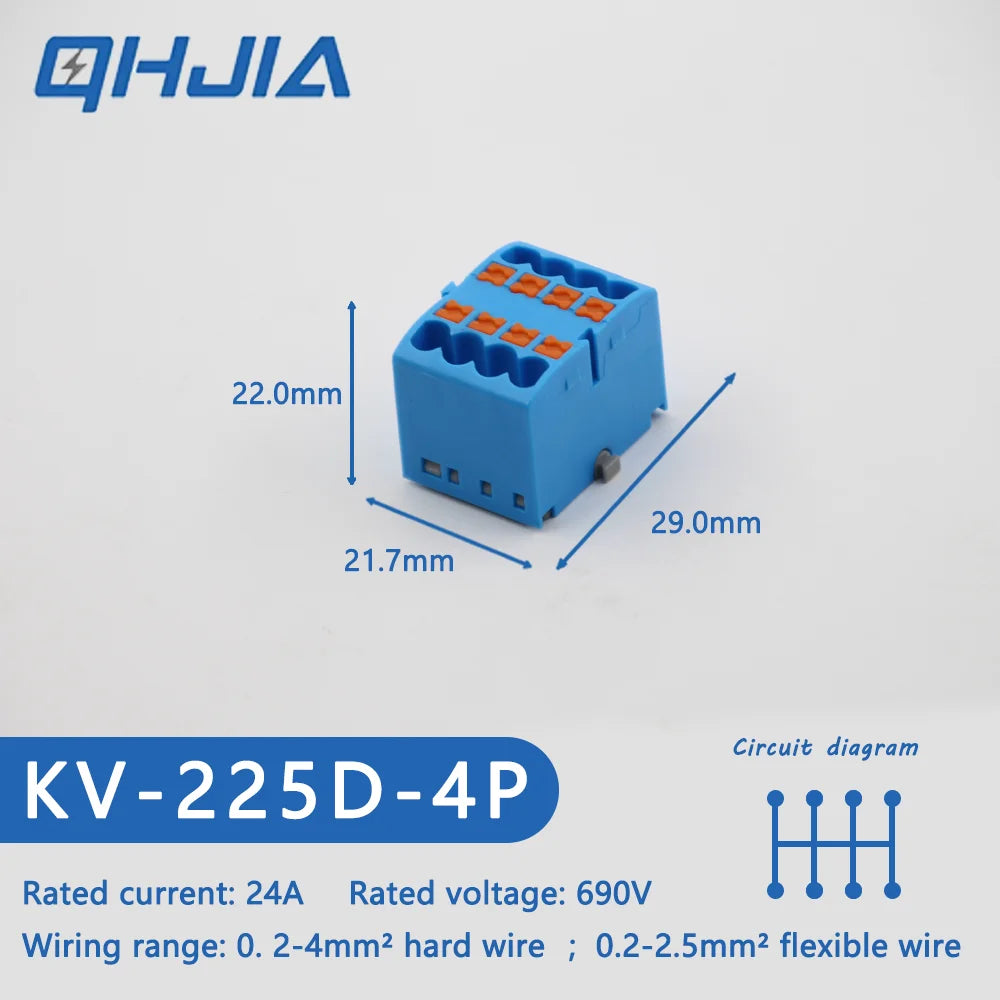 Fast Wiring Mini Rail-Type Quick Junction Box | 1-In-Multi-Out Plug-in Terminal Wire Connector for Easy Electrical Connection