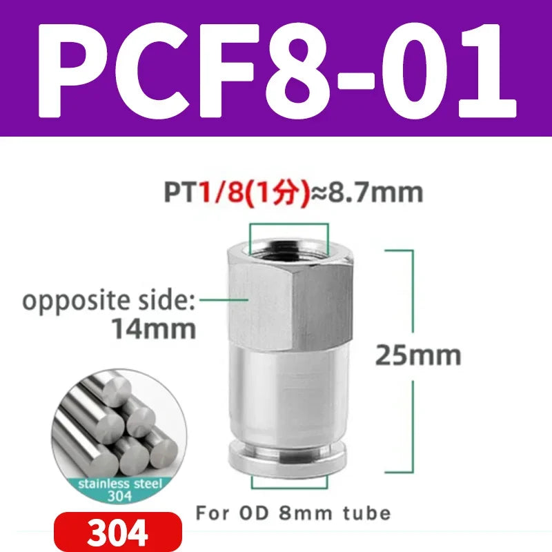 304 Stainless Steel Quick-Connect Air Hose Fittings - BSP 1/8",1/4",3/8",1/2 Pneumatic Pipe Connectors with Corrosion Resistance