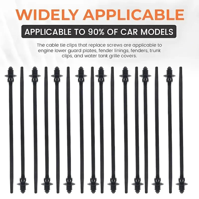 1-30pcs Black Nylon Threaded Head Harness Cable Ties Multi-purpose for Most Auto Repairs and Wiring Auto Interior Accessories