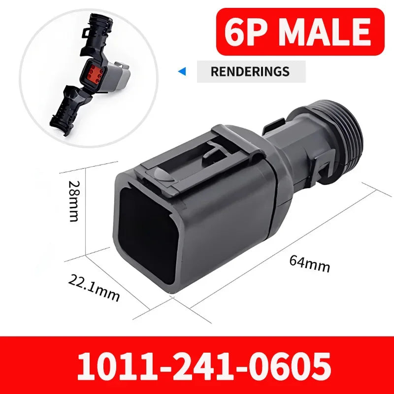 10/50 Sets 2-12P Male Female DT Connector Tail Clip Set with Corrugated Pipe Fixed Harness Clip,Protective Sheath 1011-235-0405