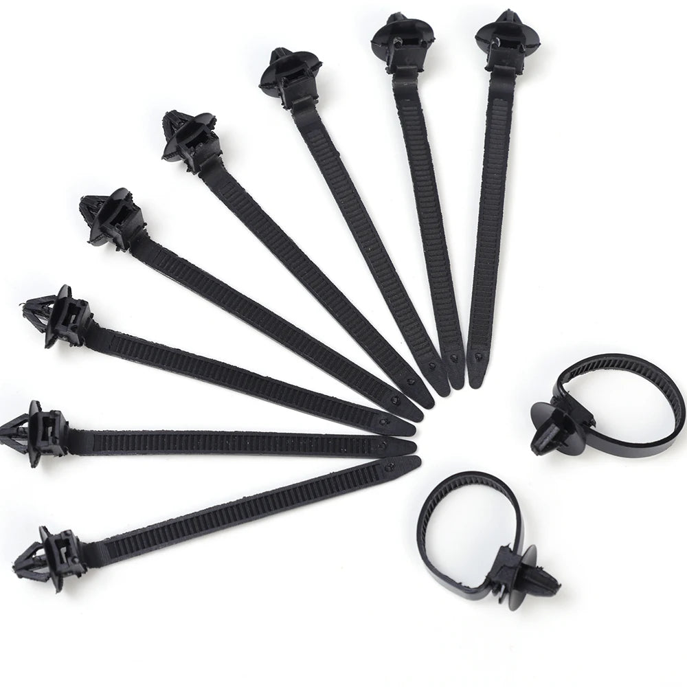 20/10Pcs Nylon Car Tie Wrap Cable Fixed Fasteners Clips Car Cable Fastening Strap Wire Band Tie Wrap Zip Tie Auto Fastener 9.5cm
