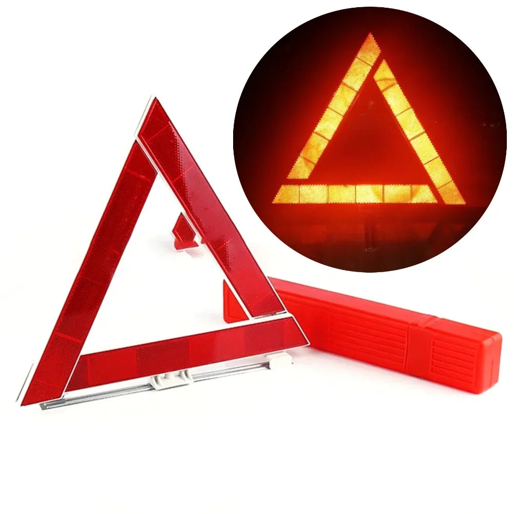 Car Tripod Folded Stop Sign Reflector Emergency Breakdown Warning Triangle Red Reflective Sticker Safety Hazard Tripod Amagi
