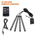 Car RGB LED Strip Light Automotive Interior Foot 36/48 LED APP/Remote/Voice Control Atmosphere Decorative Lamp Ambient Amagi