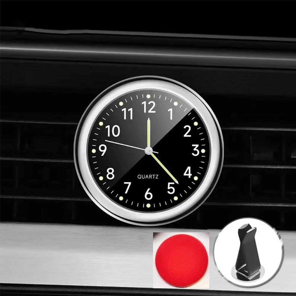 Luminous Quartz Analog Car Dashboard Clock - Stick-On, Decorative, Time-Telling, Easy-to-Read, Night-Vision Compact Amagi