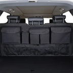 Car Trunk Organizer Rear Seat Back Storage Bag Net High Capacity Hanging Tidying Interior Pouch Auto Accessories Supplies Tools