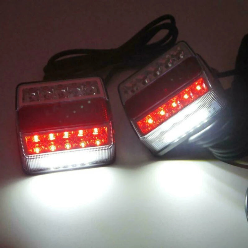 2Pcs Rear Submersible Trailer Tail Lights Kit Boat Marker Truck Waterproof Campers Trailer Taillights