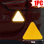 Car Reflective Stickers Night Light Safety and Warning Triangle Reflector Rear Light Sign Strips Exterior Decoration Accessories