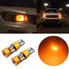 1 Pair Car T10 12V LED Signal Light Orange Amber Light Position Parking City Lights T10 168 194 2825 W5W 19SMD LED Bulb Amagi