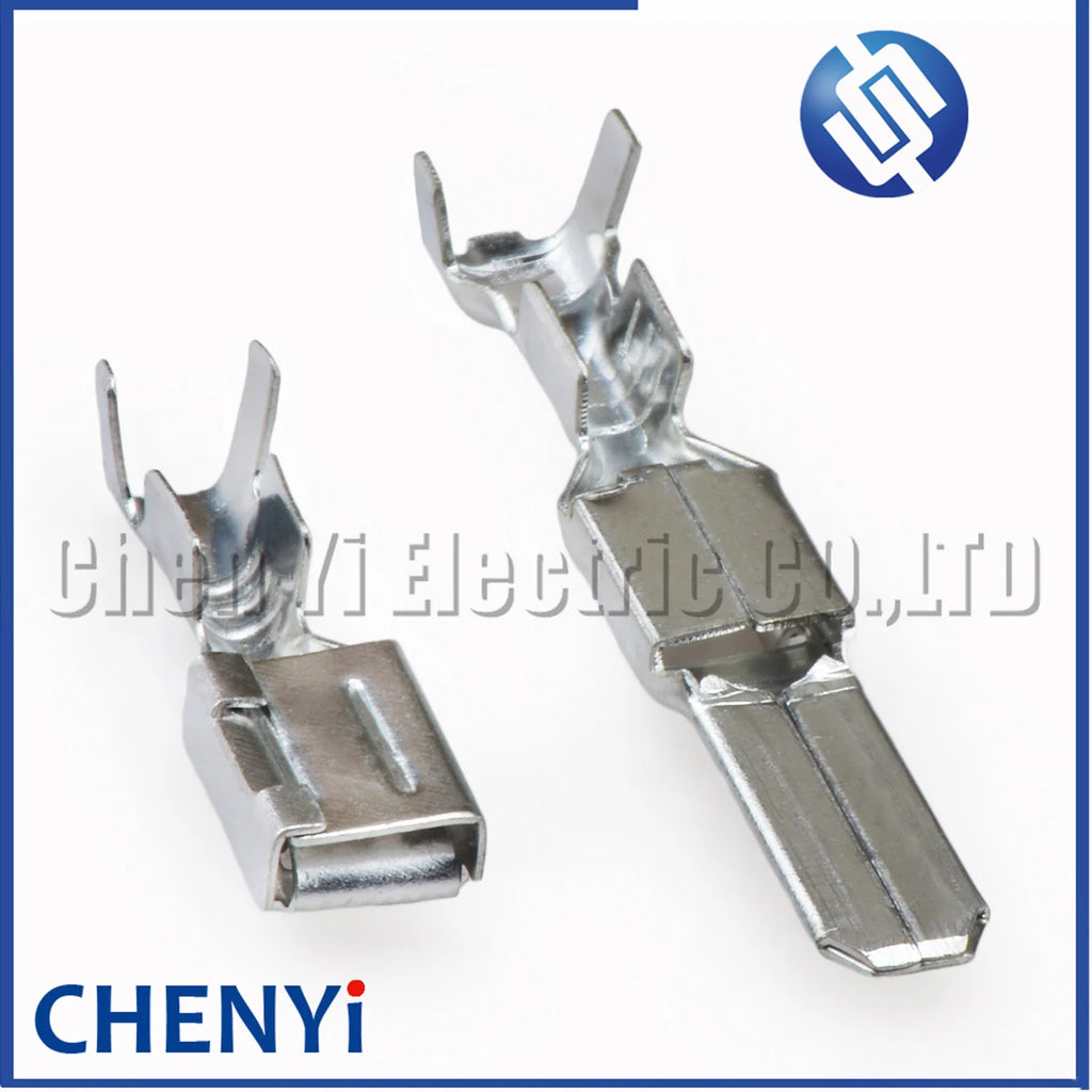 50 Pcs female or male 4.8mm series Brass tin plating crimping plug connector terminal Pins 8100-0466 8100-0447 8100-0448