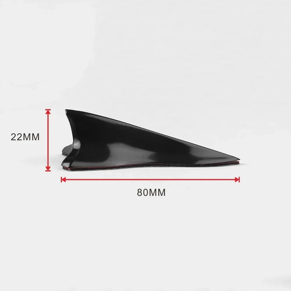 10pcs Car Exterior Trim Items Roof Tail Black Shark Fin General Purpose Pointed Carbon Fiber Bumper Modification Kit Wind Knife