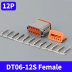 5/10/100 Sets Deutsch DT Series Waterproof Connector DT04-2P DT06-2S Male Female Docking Harness Plug 2P 3P 4P 6P 8P 12P Socket
