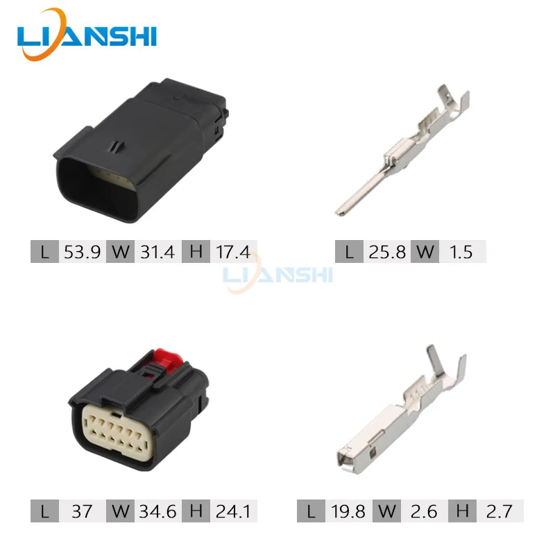33482-1201 33472-1201 Car headlight taillight connector 12p male bus harness plug for GM Buick Ford Mondeo Focus