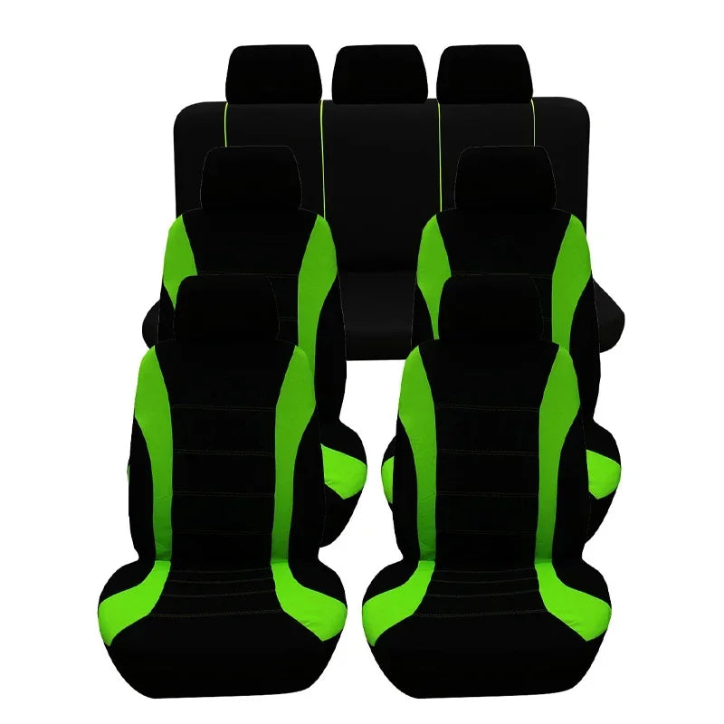 Auto Parts Car Seat Cover Polyester Fabric 5 Piece Set Four Season Universal Airbag Safe Truck Van Front/Rear Cushion amagi