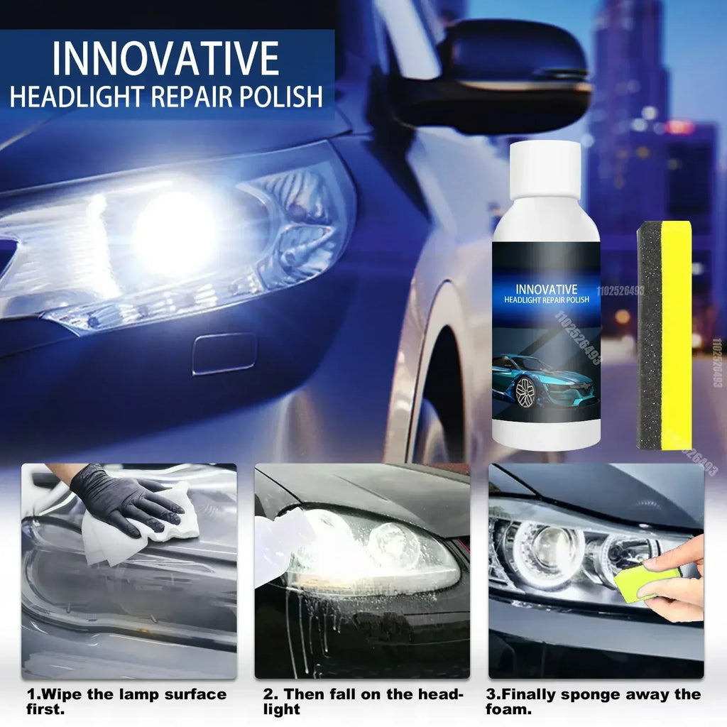 Car Headlight Restoration Crystal Oxidation Yellowing Repair Refurbishment Lens Headlight Polishing Refurbishing Kit Tools New