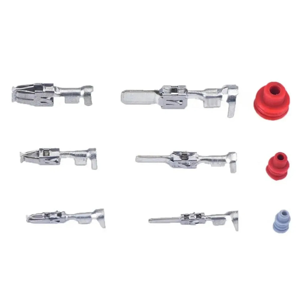 50 pcs 1.5 3.5 6.3 mm auto male or female crimp wire terminal pins and rubber seals 964286-1 964274-2 964296-1 926965-1