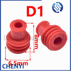 100 Pcs 0.6/1/1.5/1.8/3.5/6.3/9.5mm car wire connector waterproof ring circle rubber seal hollow plug silicone sheath cap