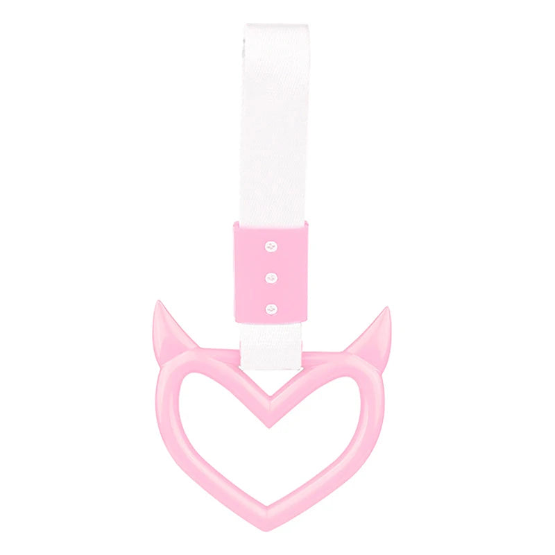 Colorful Car Tow Strap Tsurikawa Ring Heart JDM Train Bus Handle Hand Strap Styling Drift Charm Strap Auto Accessories