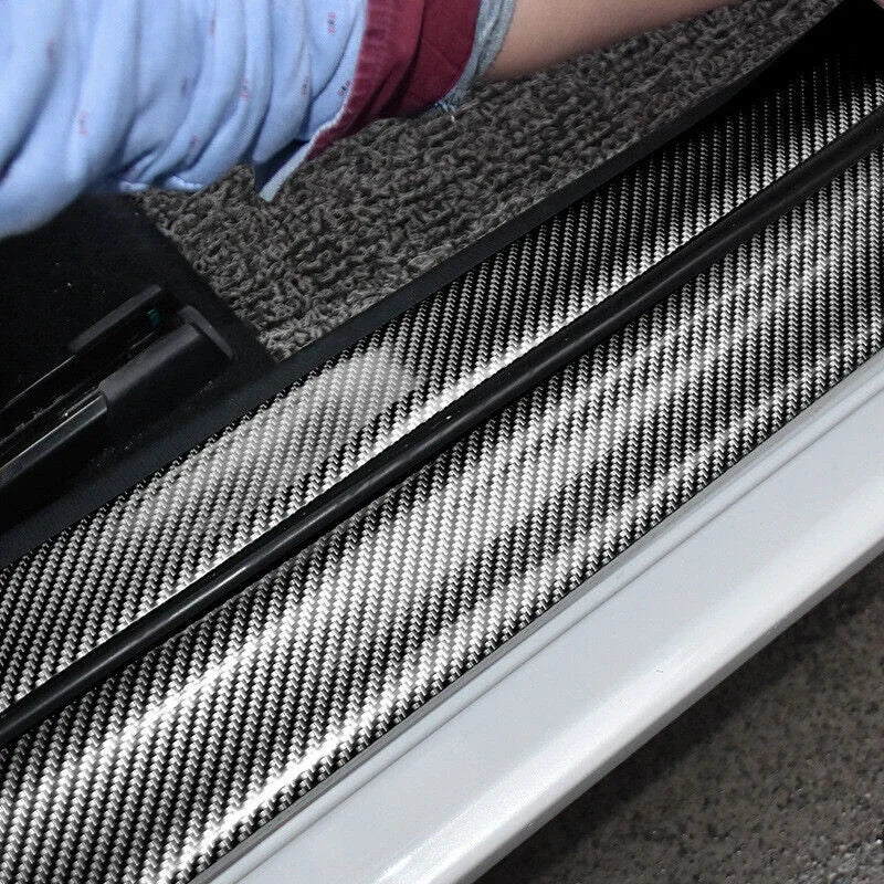 Carbon Fiber Car Stickers Doorsill Bumper Threshold Step Protector Guard Strip Sticker Anti Scratch Strips Film Universal Tools