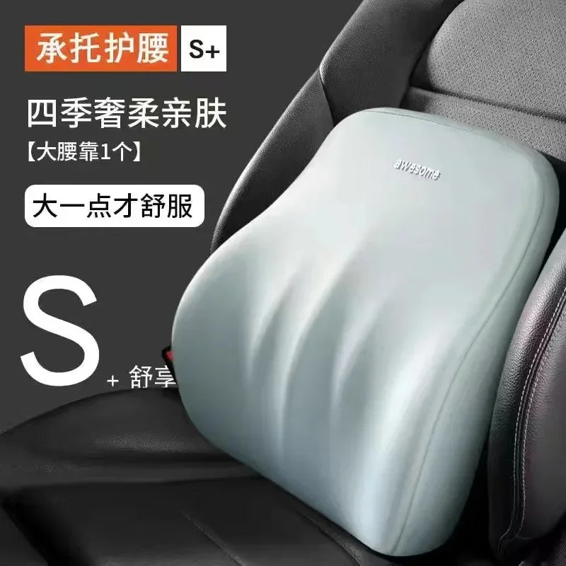 Car Lumbar Back Support Memory Foam Headrest Neck Lumbar Pillow Universal Soft Neck Pillows Seat Cushion Car Interior Accessorie