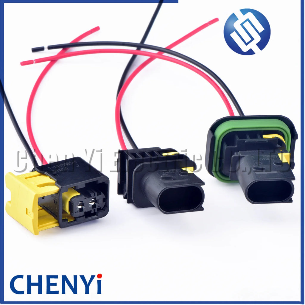 2 Pin Automotive Connector Waterproof Socket Wire harness plug With Rubber Pins 1-1418483-1 1-1703841-1 1-1703839-1 1670150-1