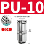 304 Stainless Steel Pneumatic Quick Connect Fitting PG PU 4 6 8 10mm for Air Compressor Gas Pipe Hydraulic Plug-In 10-50PCS