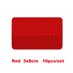 10pcs Car Bumper Reflective Stickers Reflective Warning Strip Tape Secure Reflector Stickers Decals Accessories
