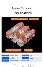 2-12 Pin Screw Fixation Quick Press Electrical Docking Terminal | Compact Push-in Wire Connector Terminal Block