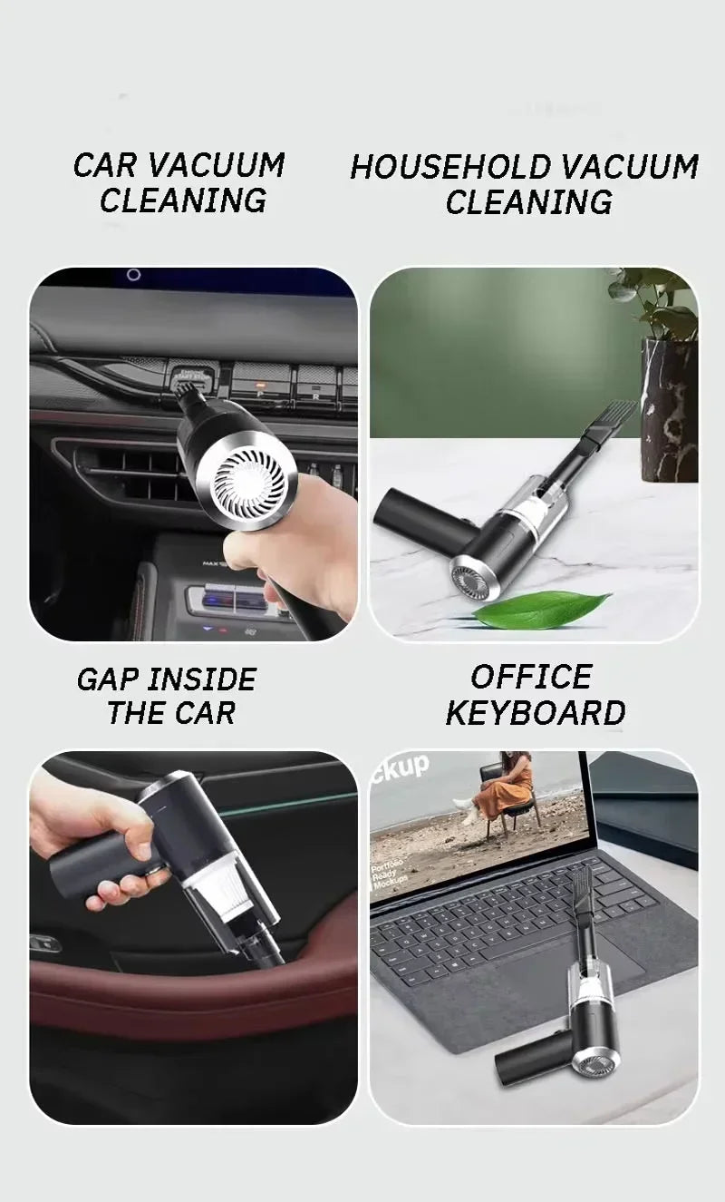 Car Vacuum Cleaner Powerful Cleaning Machine Handheld Car Vacuum Rechargeable Wireless Cleaner For Car Home Pet Hair Amagi