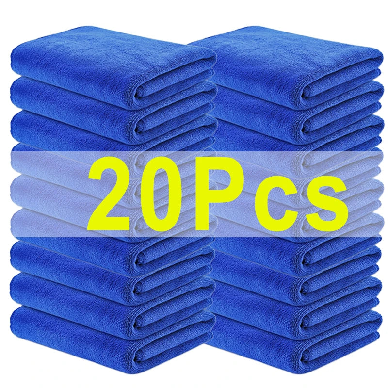 20/1pcs Car Wash Microfiber Towels Soft Drying Cloth Hemming Washing Towel Universal Automatic Motorcycle Vehicle Cleaning Tools