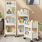 Versatile 2-5Tier Rolling Storage Cart with Wheels Perfect Bathroom Kitchen Office Ideal Groceries Snacks Toys Books Toiletries