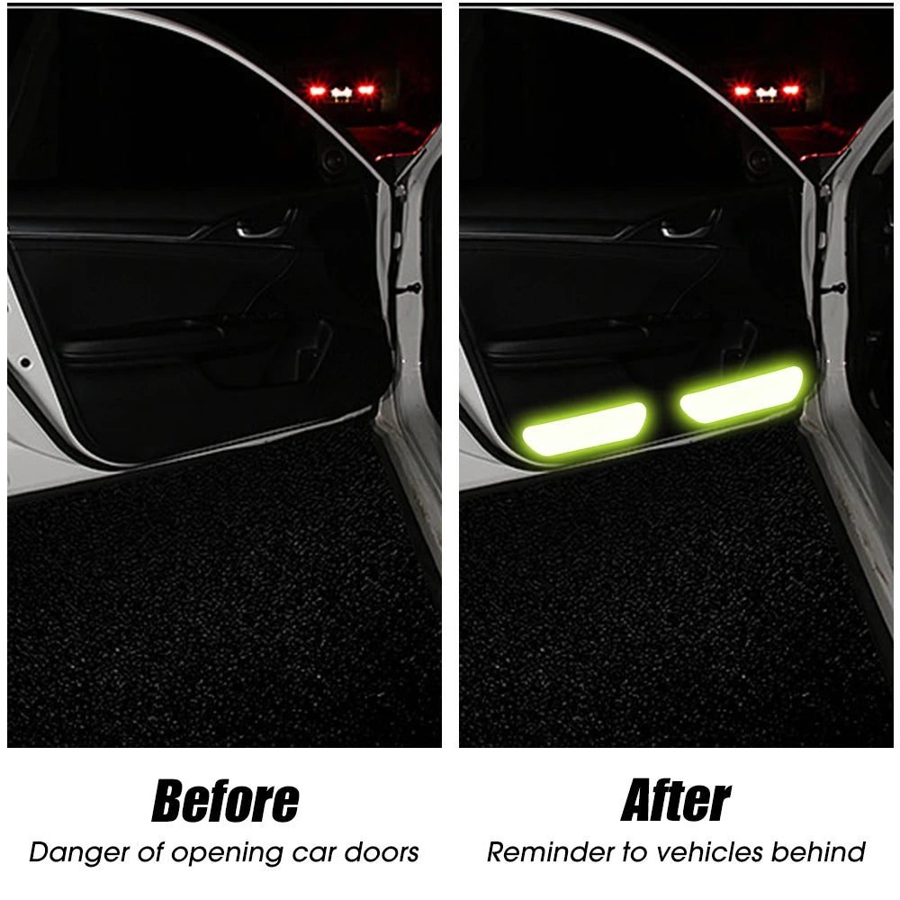 Car Door Reflective Sticker Safety Auto Door Opening Warning Reflector Tape Auto Accessory Exterior Interior Reflector Sticker