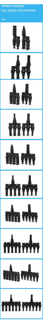 1/5 Sets Photovoltaic Solar PV Connector IP67 Y/T Type 30A 1000V 3-7 Way Branch Kit for PV/MC Cable 2.5/4/6mm² Battery Module