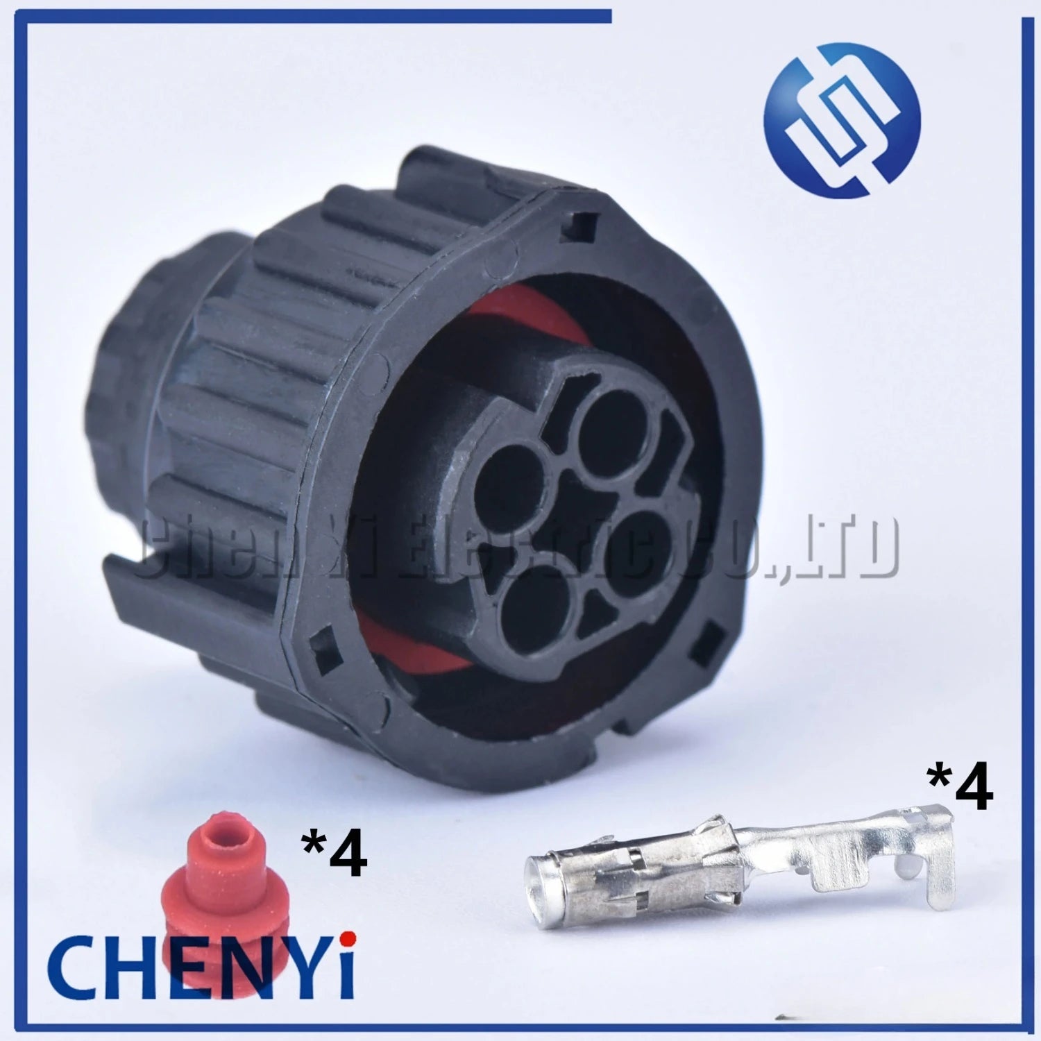 2 sets 4 Pin round odometer speed sensor plug Auto waterproof connector 1-967402-1 1-967325-1 with Pin cable Sheath For HOWO A7