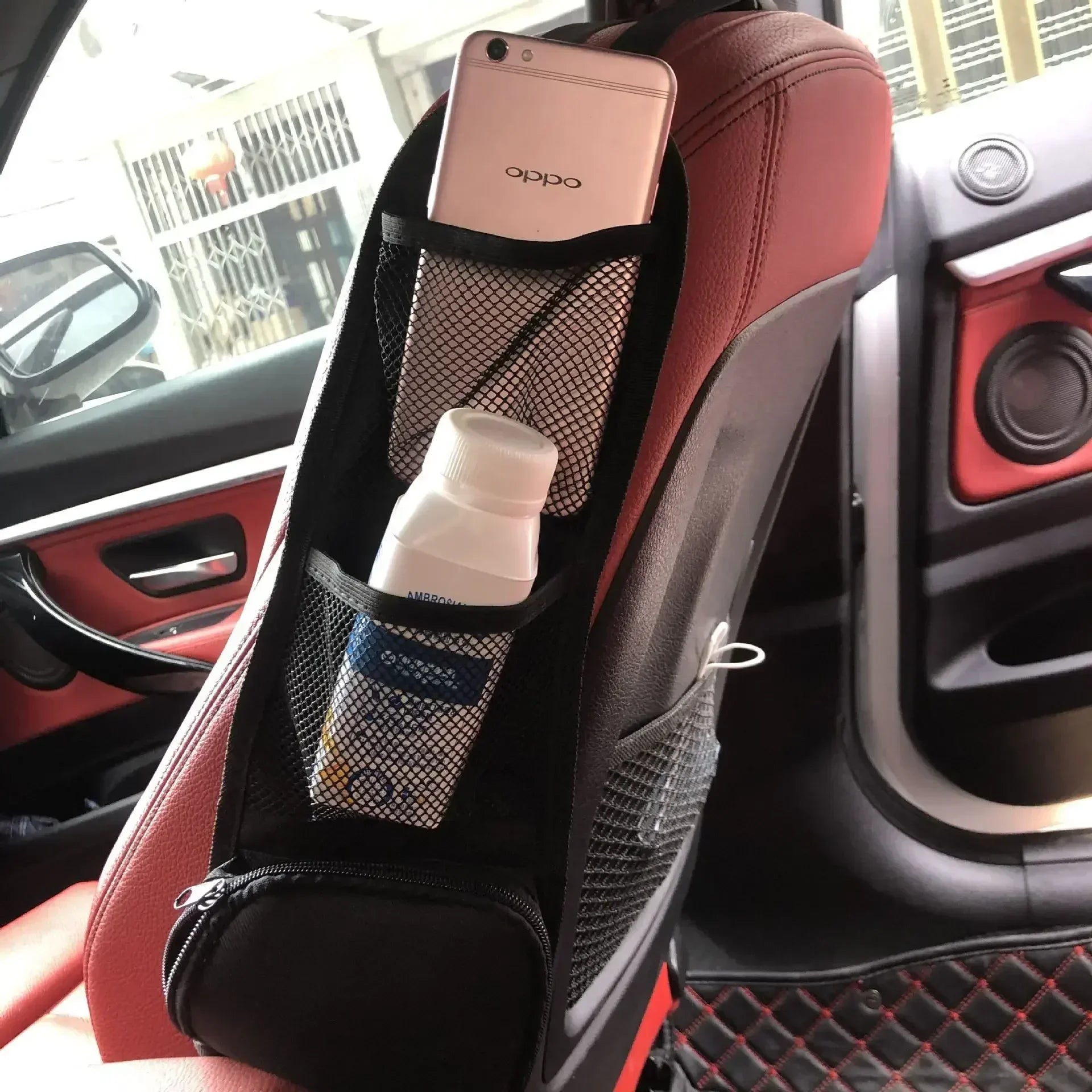 Car Seat Side Organizer, Automobile Seat Storage Hanging Bag, Truck Multi-Pocket Drink Holder, Mesh Pocket Car Seat Phone Amagi