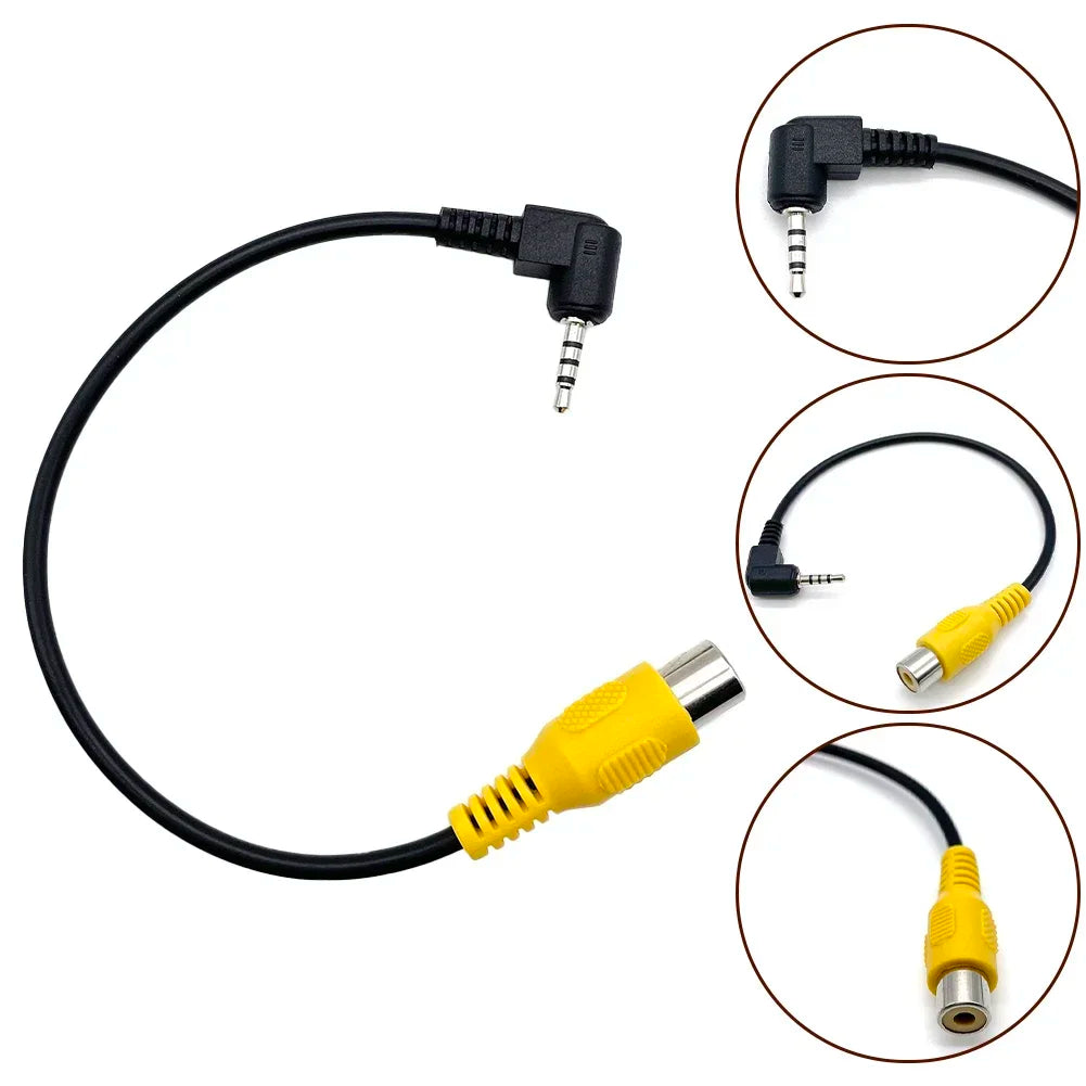 1PC AV In Video Cable Adapter 2.5mm AV Jack Male Plug To RCA Female Adapter Cable for GPS and Rear Camera Converter Cable Amagi