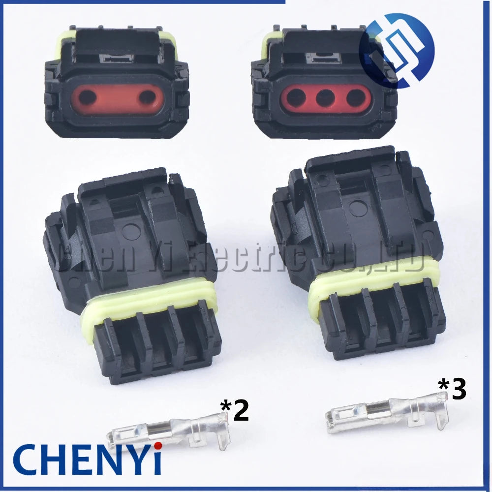 2 Sets 2/3 Pin Automotive Plastic Housing Wiring Waterproof Electrical Connector Car Mirror Turn Signal Plug 52117-0241