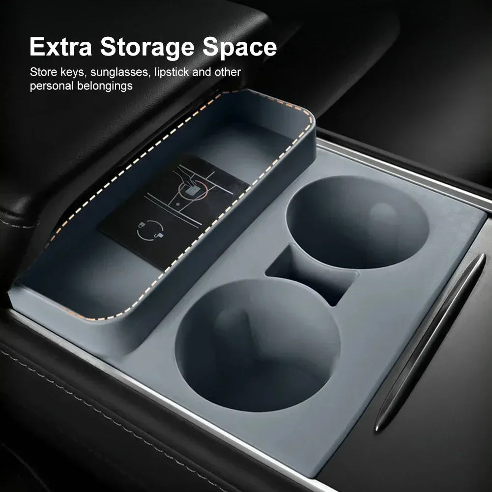 Premium Cup Holder Insert Secure Fit for Model Y/3 Center Console Round Slot Cover with Enhanced Interior Style Tools Amagi