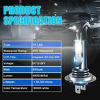 2pcs H4/H7 Led Headlight Bulb Kit Car Fog Light Bulbs High Low Beam 30000lm Super Bright 6500k White Led Lights for Vehicles New