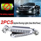 Wind Powered Car LED 8 LED DRL Daylight Running Light Auxiliary Lighting Rotation Fan Lamp Automobile Day Time Headlight Amagi