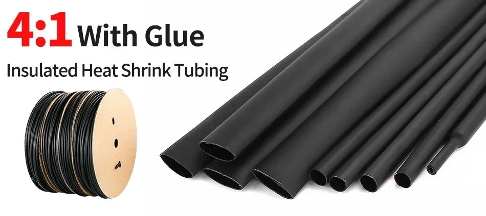 5Meter 4:1 Heat Shrink Tube with Glue Thermoretractile Heat Shrinkable Tubing Dual Wall Heat Shrink Tubing 4 6 8 12 16 20 24 32