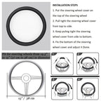 Napa Leather Perforated Patchwork Car Steering Wheel Cover, Non-slip, Breathable, Universal 15 Inch (Approx. 38.1cm) Amagi