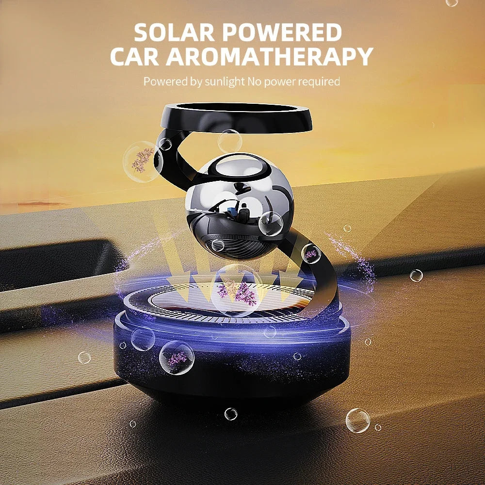 Solar-Powered Rotating Car Aromatherapy Diffuser Innovative Scent Dispenser with Long-Lasting Fragrances Enhances Dashboard