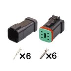 Deutsch 6-Pin Connector Waterproof 1.6mm Male Female Connector Auto Wiring Harness Cable Plug DT04-6P-C017 DT06-6S-C017