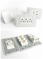 Brazil Standard Wall Socket (Type N) with Type‑C USB, 3‑Gang Wall Switch, Tempered Glass Panel, Stable Power for Home/Office