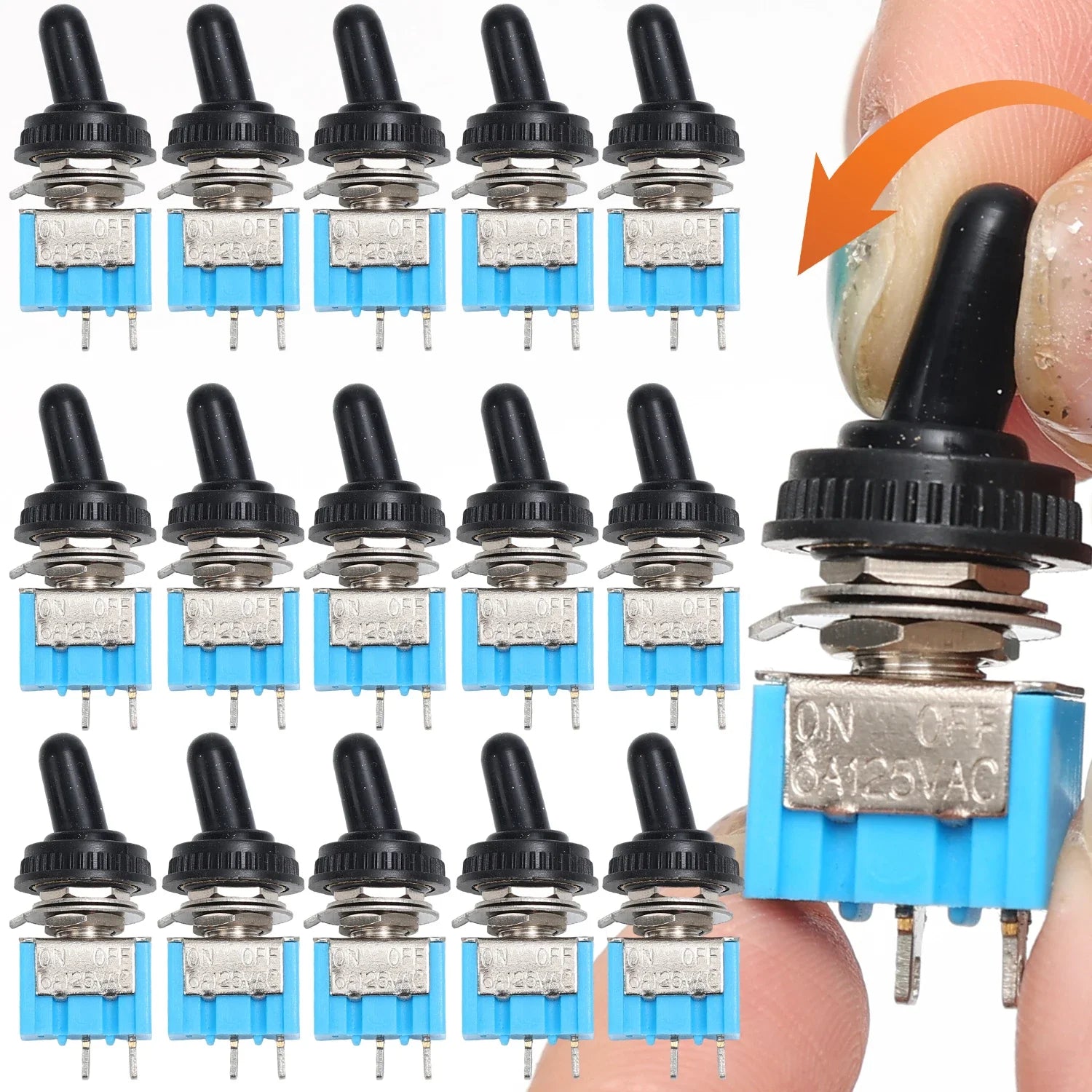 For Motorcycles Boat Supplies Accessory MT-S101 2 Pin 2 Position Mini Toggle Button Switch Blue Micro Toggle Switch Tool 1-10PCS